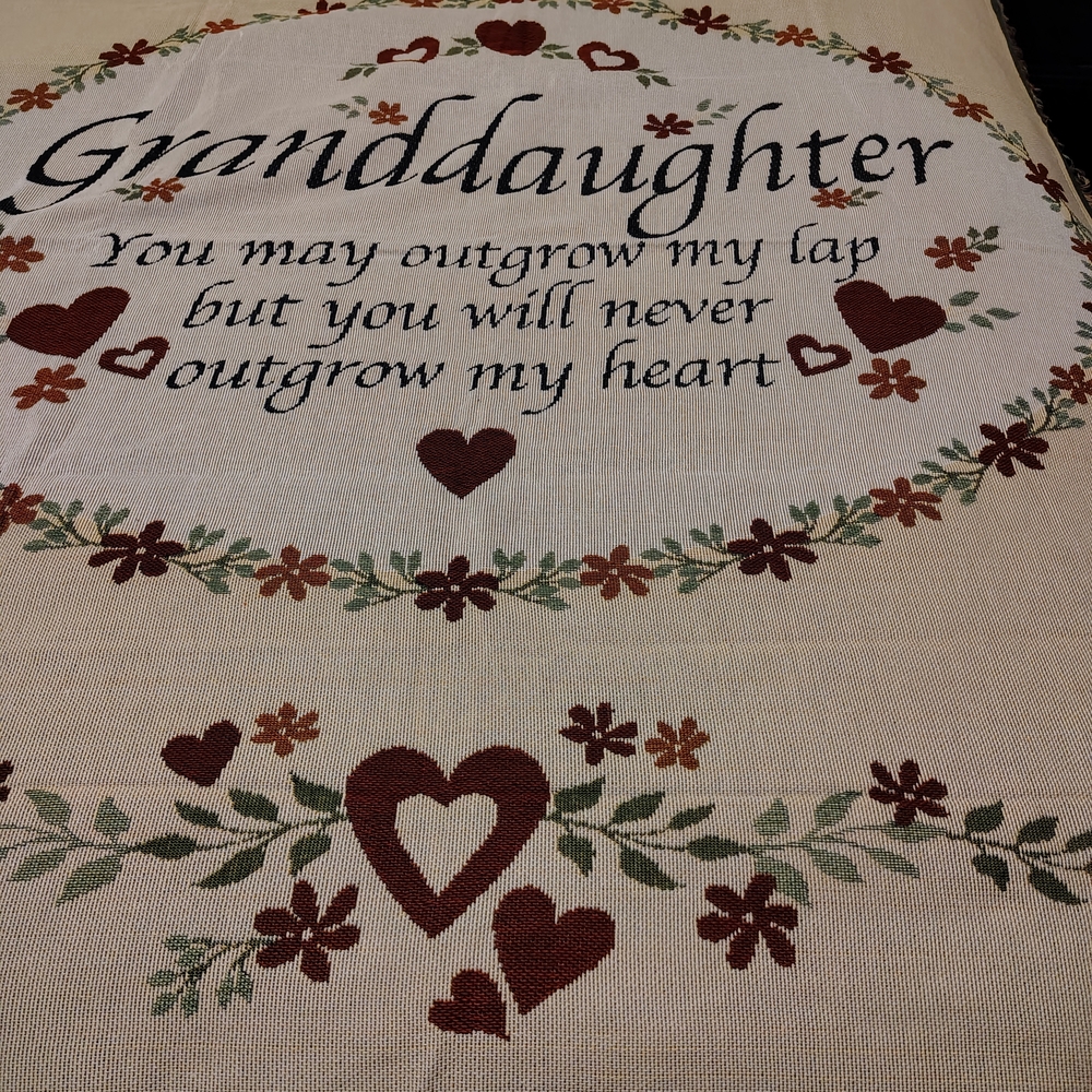 Collections ETC Heart and Floral Tapestry